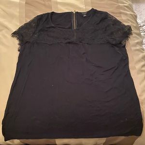 Used Ann Taylor black shirt with lace top
